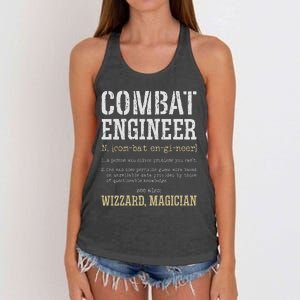 Combat Engineer Funny Engineering Dictionary Term Definition Women's Knotted Racerback Tank