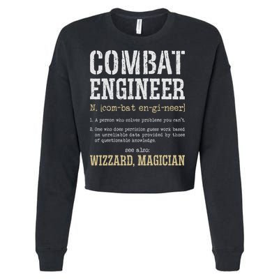 Combat Engineer Funny Engineering Dictionary Term Definition Cropped Pullover Crew