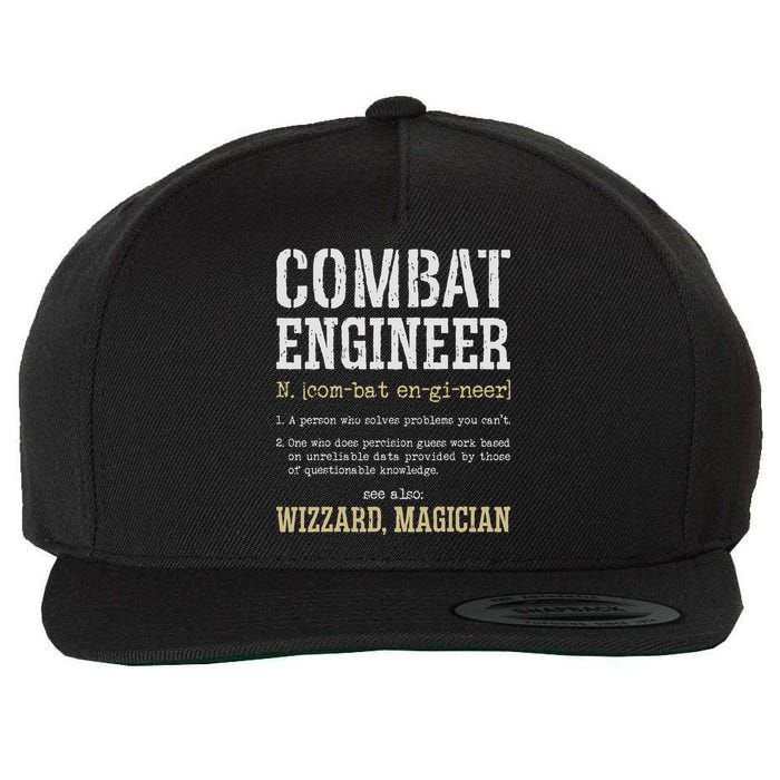 Combat Engineer Funny Engineering Dictionary Term Definition Wool Snapback Cap