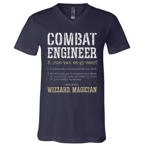 Combat Engineer Funny Engineering Dictionary Term Definition V-Neck T-Shirt