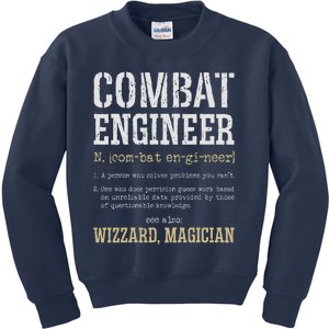 Combat Engineer Funny Engineering Dictionary Term Definition Kids Sweatshirt