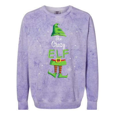 Crazy Elf Family Matching Christmas Pajamas Pjs Xmas Funny Colorblast Crewneck Sweatshirt