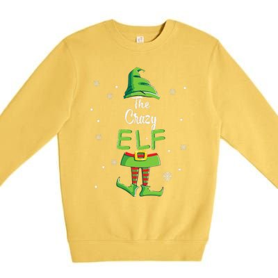 Crazy Elf Family Matching Christmas Pajamas Pjs Xmas Funny Premium Crewneck Sweatshirt