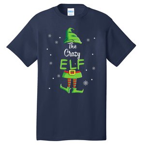 Crazy Elf Family Matching Christmas Pajamas Pjs Xmas Funny Tall T-Shirt