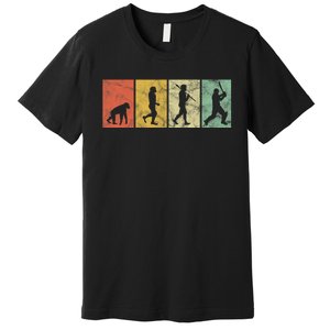 Cricket Evolution for Cricket Sports Player Funny Cricket Premium T-Shirt