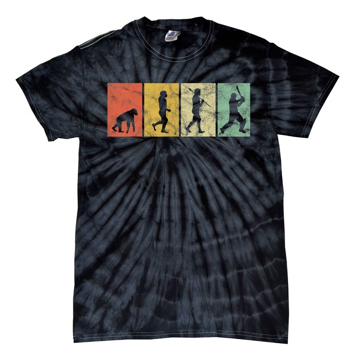 Cricket Evolution for Cricket Sports Player Funny Cricket Tie-Dye T-Shirt