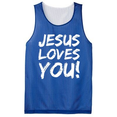 Christian Evangelism Gift Jesus Loves You! Great Gift Mesh Reversible Basketball Jersey Tank