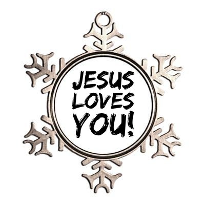 Christian Evangelism Gift Jesus Loves You! Great Gift Metallic Star Ornament