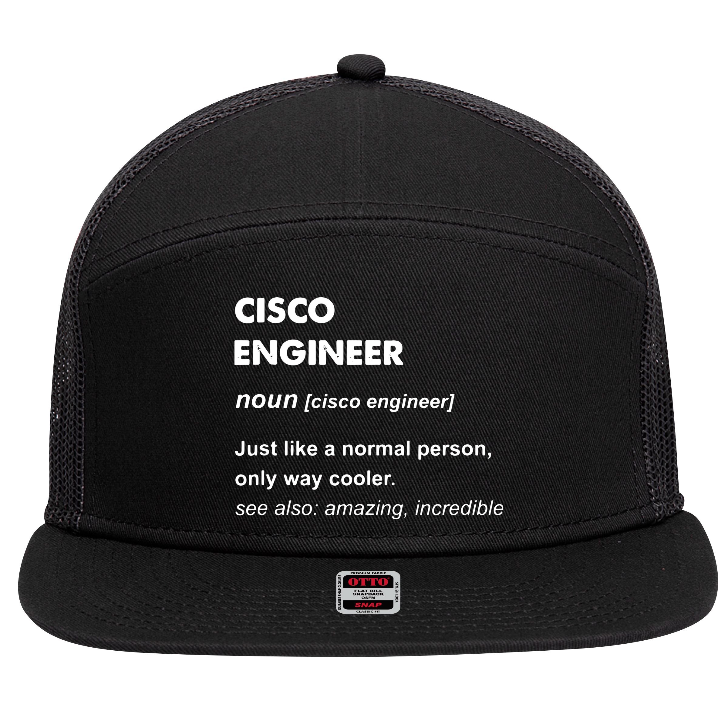 Cisco Engineer Gift 7 Panel Mesh Trucker Snapback Hat