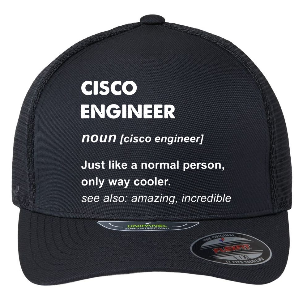 Cisco Engineer Gift Flexfit Unipanel Trucker Cap