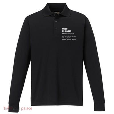 Cisco Engineer Gift Performance Long Sleeve Polo
