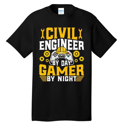 Civil Engineer Gamer Video Game Lover Civil Engineer Tall T-Shirt