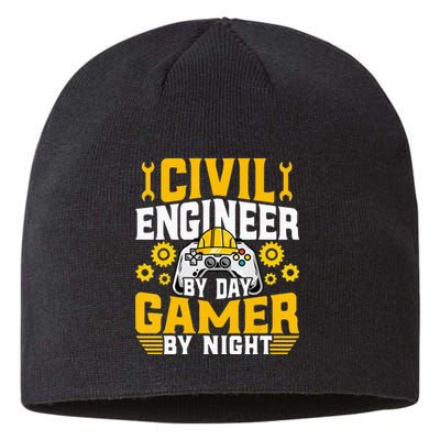 Civil Engineer Gamer Video Game Lover Civil Engineer Sustainable Beanie