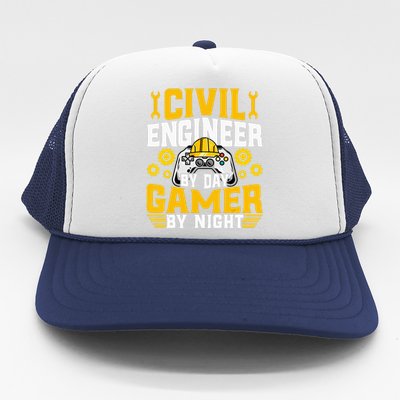 Civil Engineer Gamer Video Game Lover Civil Engineer Trucker Hat