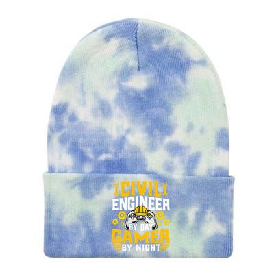 Civil Engineer Gamer Video Game Lover Civil Engineer Tie Dye 12in Knit Beanie