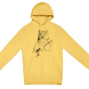 Cat Electric Guitar Premium Pullover Hoodie