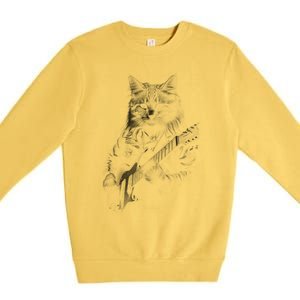 Cat Electric Guitar Premium Crewneck Sweatshirt