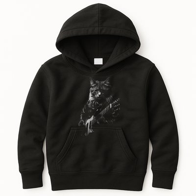 Cat Electric Guitar Kids Hoodie