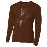 Cat Electric Guitar Cooling Performance Long Sleeve Crew