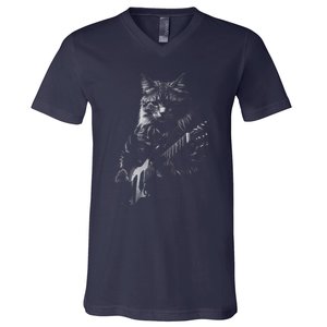 Cat Electric Guitar V-Neck T-Shirt