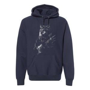 Cat Electric Guitar Premium Hoodie