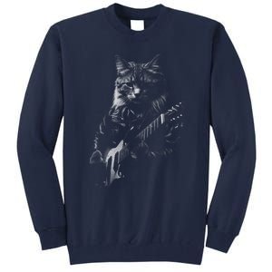 Cat Electric Guitar Tall Sweatshirt