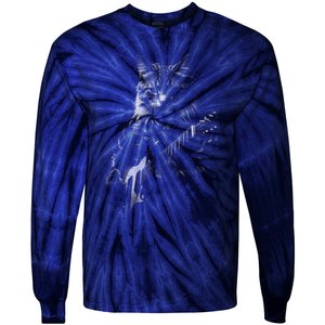 Cat Electric Guitar Tie-Dye Long Sleeve Shirt