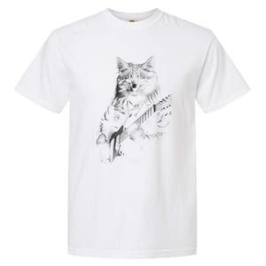 Cat Electric Guitar Garment-Dyed Heavyweight T-Shirt