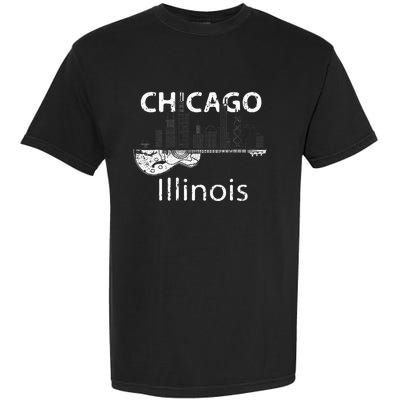 Chicago Electric Guitar American Music Vintage Garment-Dyed Heavyweight T-Shirt