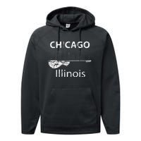 Chicago Electric Guitar American Music Vintage Performance Fleece Hoodie