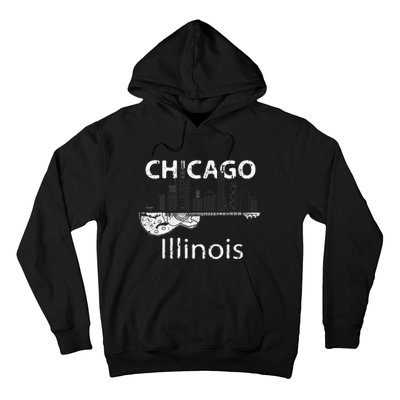 Chicago Electric Guitar American Music Vintage Hoodie