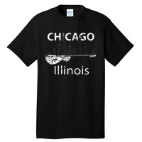 Chicago Electric Guitar American Music Vintage Tall T-Shirt