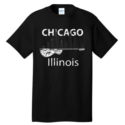 Chicago Electric Guitar American Music Vintage Tall T-Shirt