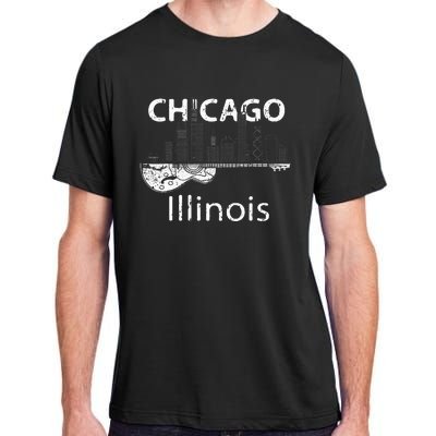 Chicago Electric Guitar American Music Vintage Adult ChromaSoft Performance T-Shirt