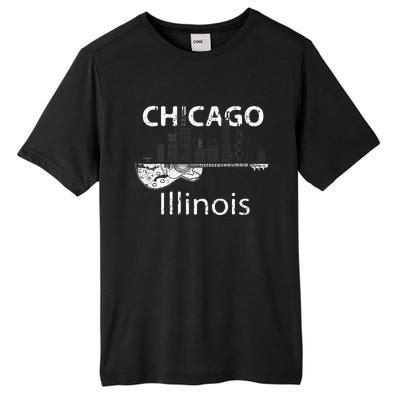 Chicago Electric Guitar American Music Vintage Tall Fusion ChromaSoft Performance T-Shirt