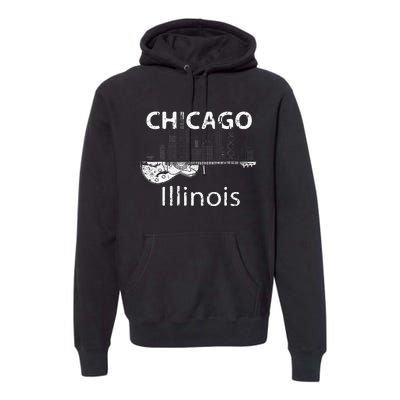 Chicago Electric Guitar American Music Vintage Premium Hoodie