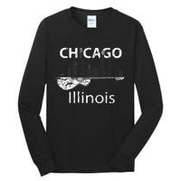 Chicago Electric Guitar American Music Vintage Tall Long Sleeve T-Shirt