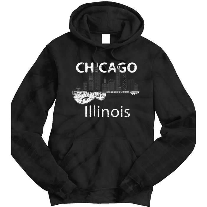 Chicago Electric Guitar American Music Vintage Tie Dye Hoodie