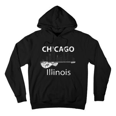 Chicago Electric Guitar American Music Vintage Tall Hoodie