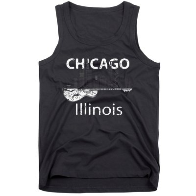 Chicago Electric Guitar American Music Vintage Tank Top