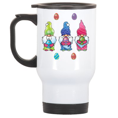 Cute Easter Gnomes Funny Colorful Easter Egg Hunting Gnome Stainless Steel Travel Mug