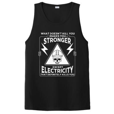 Cool Electrician Gift Funny Electricity Kill You Lineman PosiCharge Competitor Tank