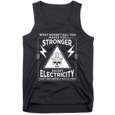 Cool Electrician Gift Funny Electricity Kill You Lineman Tank Top