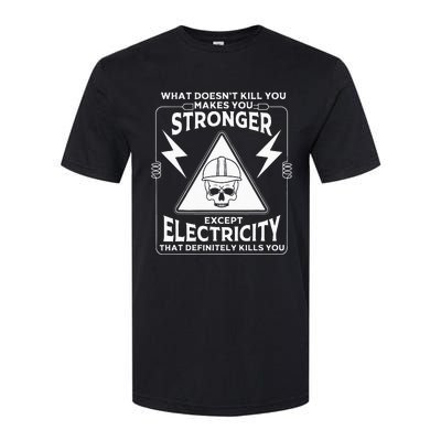 Cool Electrician Gift Funny Electricity Kill You Lineman Softstyle CVC T-Shirt