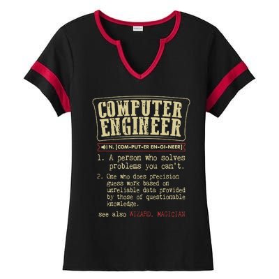 Computer Engineer Gift Funny Dictionary Definition Ladies Halftime Notch Neck Tee