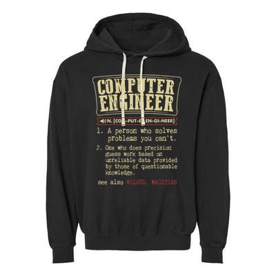 Computer Engineer Gift Funny Dictionary Definition Garment-Dyed Fleece Hoodie