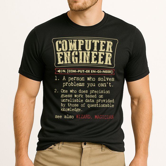 Computer Engineer Gift Funny Dictionary Definition Performance Shirt