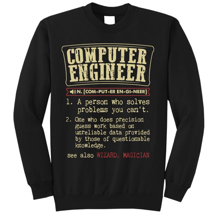 Computer Engineer Gift Funny Dictionary Definition Sweatshirt