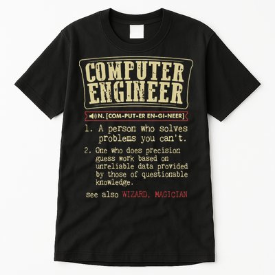 Computer Engineer Gift Funny Dictionary Definition Tall T-Shirt