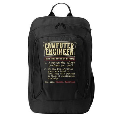 Computer Engineer Gift Funny Dictionary Definition City Backpack